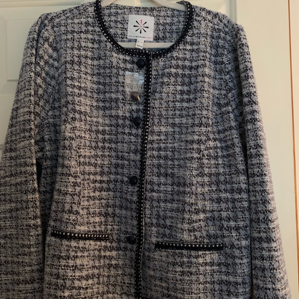 Isaac Mizrahi brand new tweed blazer